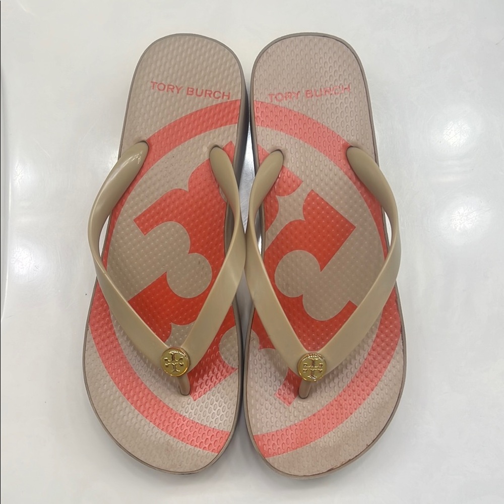 Tory Burch Tan Flip Flops
